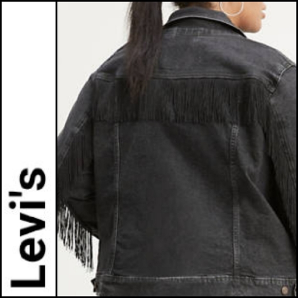 🆕️ LEVI'S Ex-Boyfriend's Trucker Fringe Jacket! - Picture 2 of 8